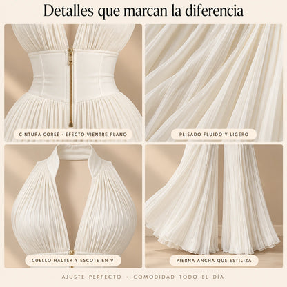 Jumpsuit Plisado Condado | Blanco Perla