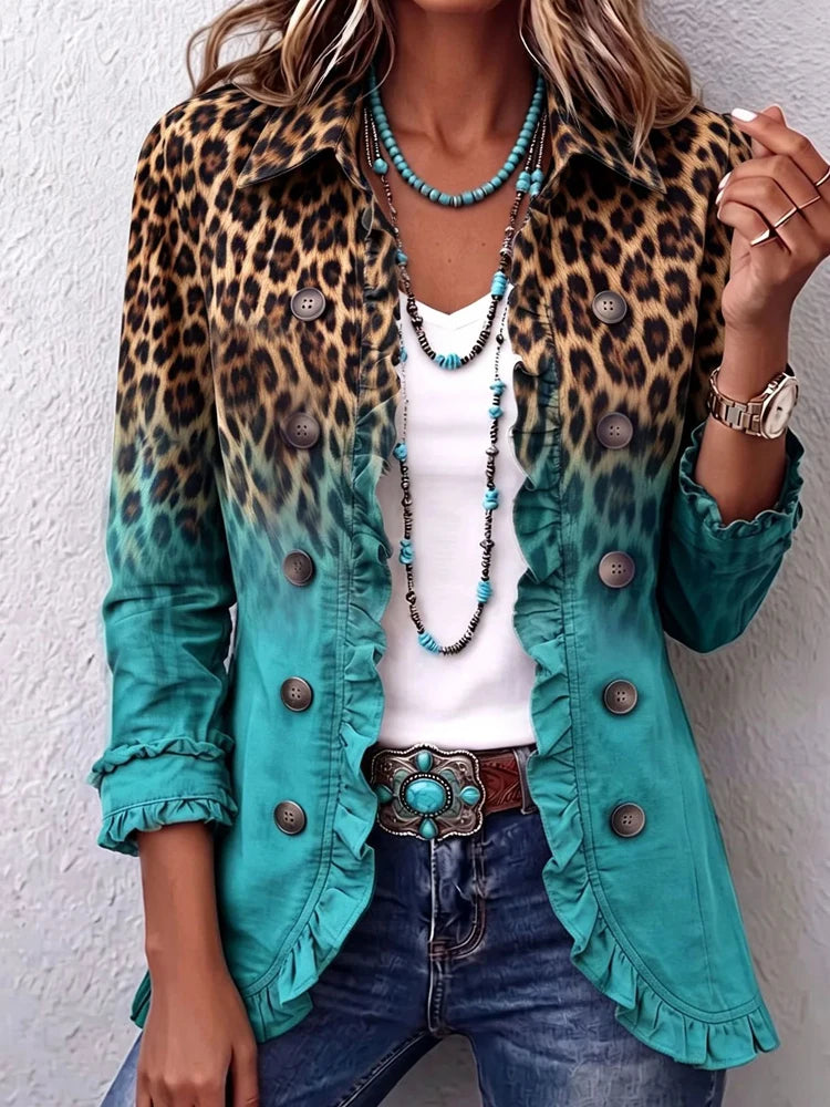 Chaqueta Calle Fortaleza - Leopardo Laguna Turquesa