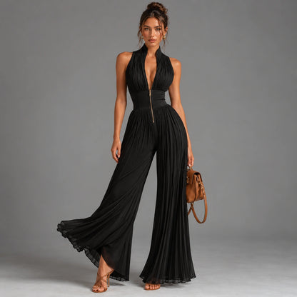 Jumpsuit Plisado Condado | Negro Noche