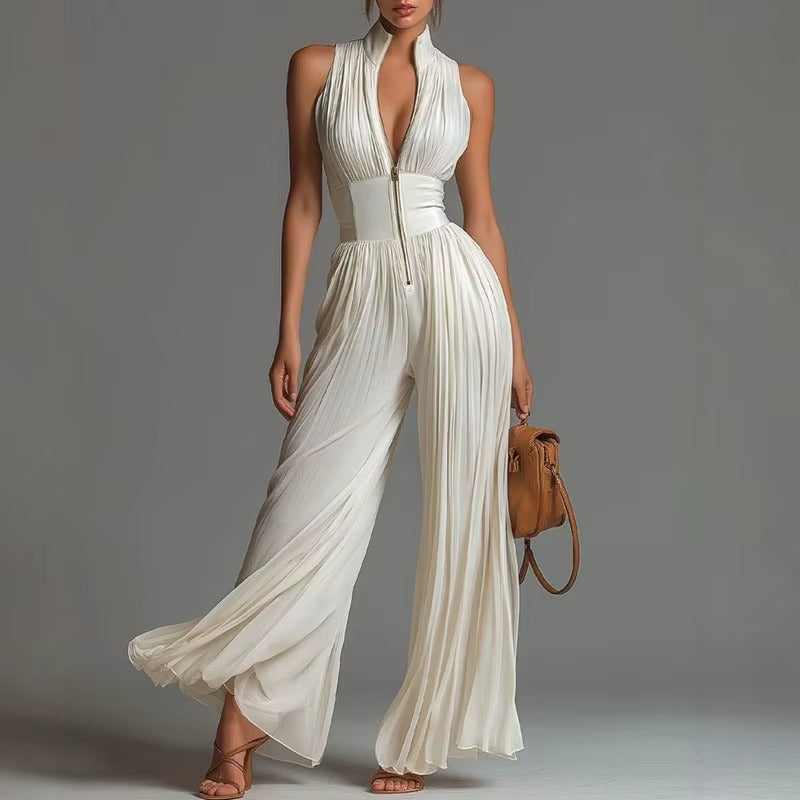 Jumpsuit Plisado Condado | Blanco Perla